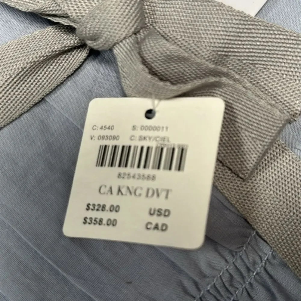Anthropologie Shyla Ruffled Duvet Light Blue California King
